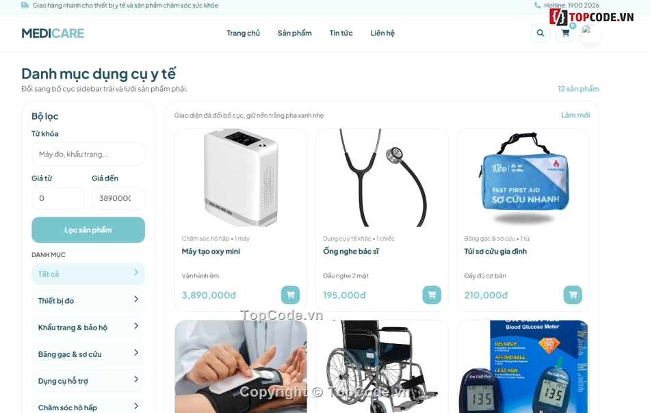 website,web dụng cụ y tế,web bán dụng cụ